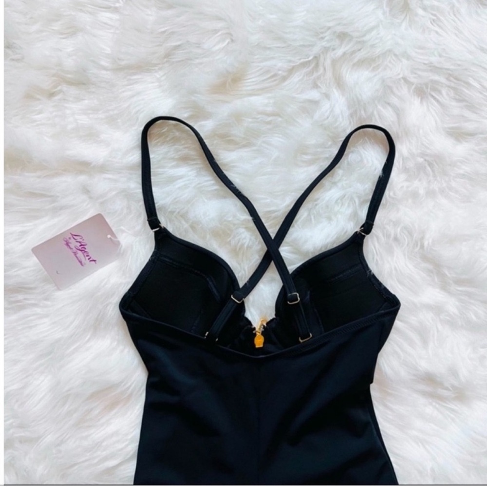 New! L’Agent by Agent Provocateur Black Corset Zip One-Piece Swimsuit - Picture 7 of 9